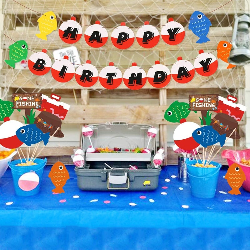 Yaaaaasss! 21Pcs Gone Fishing Party Decorations The Big One Fishing Theme Table Centerpieces Little Fisherman Table Toppers for Ofishally One Birthday Party Favor - Image 4